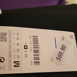 Zara black dress 3/4 sleeves with white cuffs